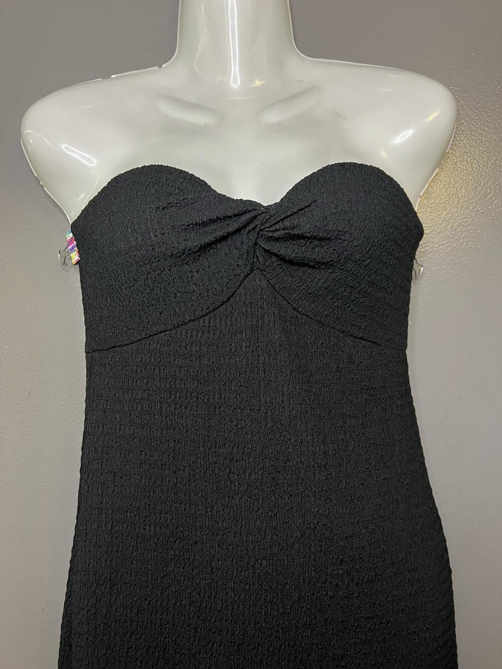 Wild Fable Dress Womens Medium Black Strapless Sweetheart Bodycon Midi Knit